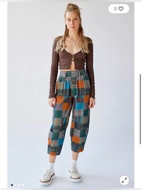 BDG Urban Outfitters Zaria Printed Corduroy Pull-On Pant Size Small